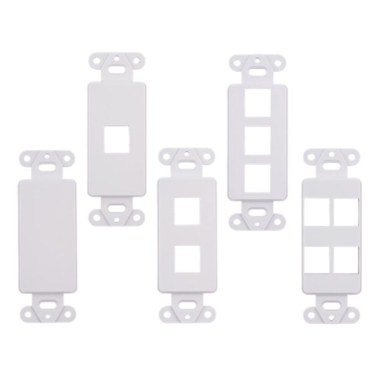 Decora Keystone Jack Wall Plates Snap-In White 0 1 2 3 4 Port Multipack LOT Decora Keystone Jack Wall Plates Snap-In White 0 1 2 3 4 Port Multipack LOT