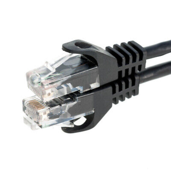 CAT5 Network Patch Cable RJ-45 Ethernet LAN Internet Cable Black 1.5FT - 20FT