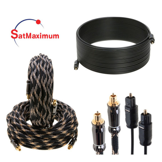 TOSLink Cable SPDIF Optical HD Sound Digital Audio Wire 3f 6f 12ft 25ft 50ft LOT TOSLink Cable SPDIF Optical HD Sound Digital Audio Wire 3f 6f 12ft 25ft 50ft LOT