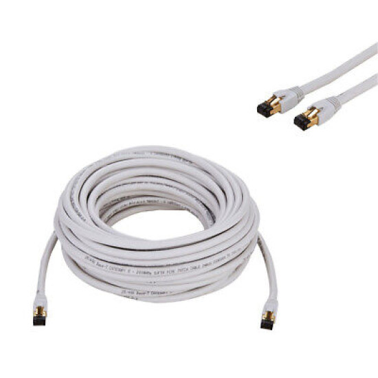 CAT8 Ethernet Cable Super Speed 40Gbps LAN Wire White 0.5FT- 75FT Multipack LOT CAT8 Ethernet Cable Super Speed 40Gbps LAN Wire White 0.5FT- 75FT Multipack LOT