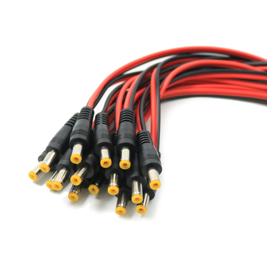 DC Power Pigtail Cable Plug 18AWG 2.1mm x 5.5mm 12V 5A Male Connector Pack Lot DC Power Pigtail Cable Plug 18AWG 2.1mm x 5.5mm 12V 5A Male Connector Pack Lot