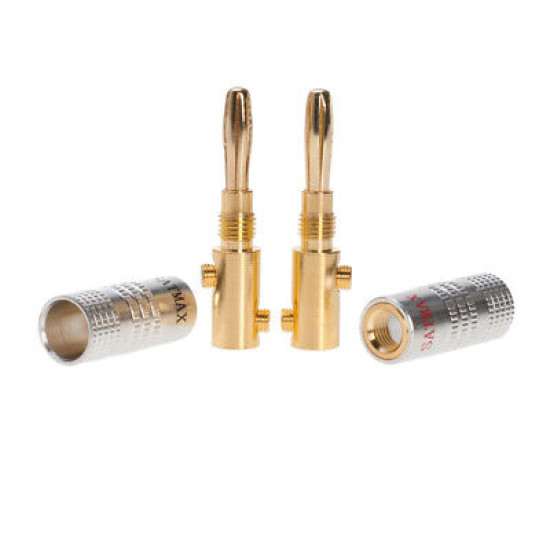 Banana Plug Audio Screw 24K Gold Plated Speaker Wire Jack Connector Pack LOT Banana Plug Audio Screw 24K Gold Plated Speaker Wire Jack Connector Pack LOT