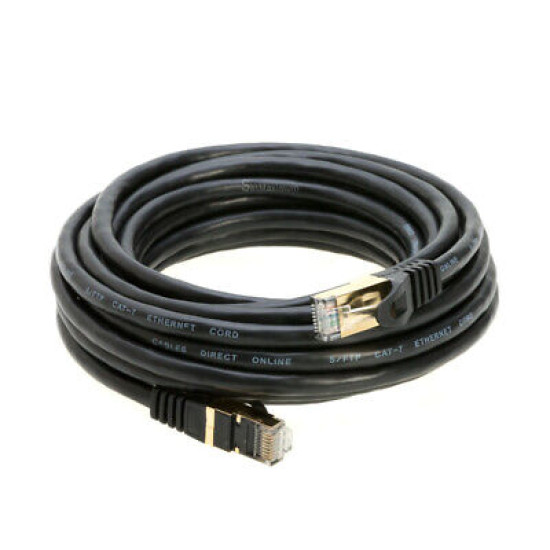 Cat7 S/FTP Ethernet Cable High Speed LAN RJ45 Patch Cord Black 25ft - 200ft LOT Cat7 S/FTP Ethernet Cable High Speed LAN RJ45 Patch Cord Black 25ft - 200ft LOT