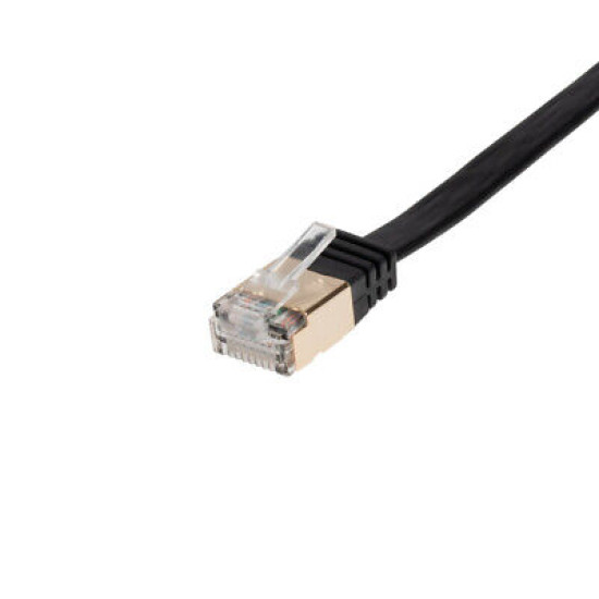 CAT7 Ultra Slim Flat SFTP Ethernet Patch Cable 10Gbps LAN Network Cord Black Lot CAT7 Ultra Slim Flat SFTP Ethernet Patch Cable 10Gbps LAN Network Cord Black Lot