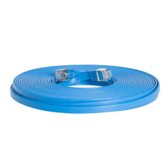 CAT7 Ultra Slim Flat S/FTP Ethernet Patch Cable 10Gbps LAN Network Cord Blue Lot CAT7 Ultra Slim Flat S/FTP Ethernet Patch Cable 10Gbps LAN Network Cord Blue Lot