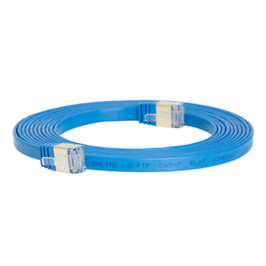 CAT7 Ultra Slim Flat S/FTP Ethernet Patch Cable 10Gbps LAN Network Cord Blue Lot CAT7 Ultra Slim Flat S/FTP Ethernet Patch Cable 10Gbps LAN Network Cord Blue Lot