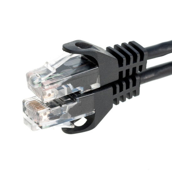 CAT6e / CAT6 Network Patch Cable RJ-45 Ethernet LAN Cable Black 25FT - 200FT LOT CAT6e / CAT6 Network Patch Cable RJ-45 Ethernet LAN Cable Black 25FT - 200FT LOT